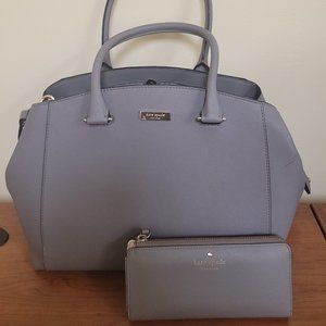 Kate Spade New York Gray Handbag and Matching Wallet